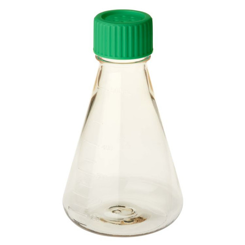 500ml erlenmeyer flask with vent caps and plain bottom polycarbonate rnase and dnase free individually wrapped sterile 