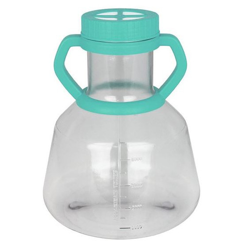 5l polycarbonate erlenmeyer shaker flask with 0 2 micron vented cap for gas exchanges sterile green caps 