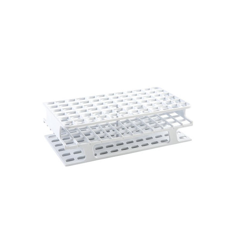 Chemical resistant polypropylene tube rack white