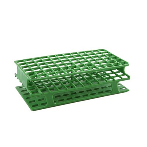 Chemical resistant polypropylene tube rack green
